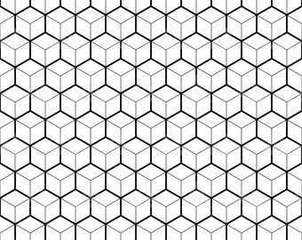 Hexagonal Cube Pattern Svg, Seamless Block Pattern, Geometric Square Pattern. Cut file Cricut, Silhouette, Png Pdf Eps, Vector Background.