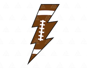 Football Lightning Bolt Svg, Rugby Thunder Svg, American Football Svg, Football T- Shirt. Cut File Cricut, Silhouette, Png Pdf Eps, Vector.