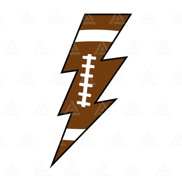 Football Lightning Bolt Svg, Rugby Thunder Svg, American Football Svg, Football T- Shirt. Cut File Cricut, Silhouette, Png Pdf Eps, Vector.