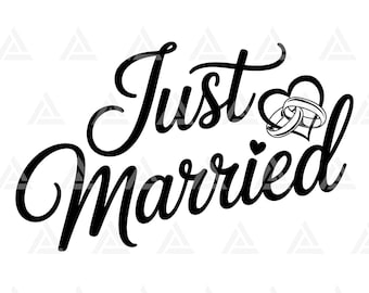Just Married Wedding Rings Svg Png Pdf - Digital Download