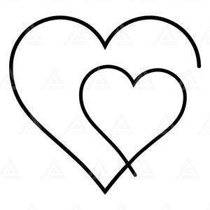 Line Art Heart Svg, Heart Png, Heart Clipart, Heart Design, Valentine&#39;s Day. Cut File Cricut, Png Pdf, Vector.