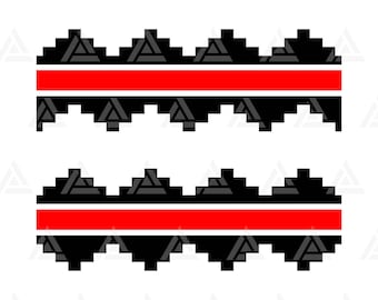 Navajo Flat Border SVG PNG PDF: Seamless Tribal Ethnic Motif (Digital Download)