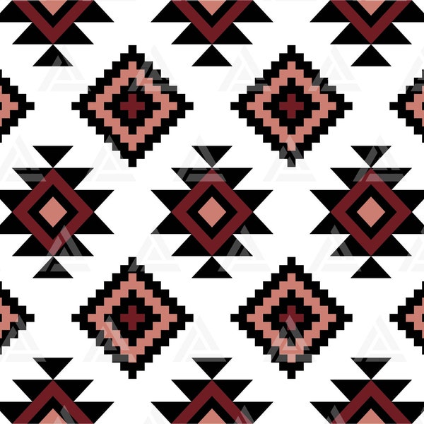 Aztec Pattern Svg, Boho Tribal Svg, Seamless Navajo Pattern, Southwest, Quilt Template. Cut File Cricut, Png Pdf Eps, Vector, Stencil.