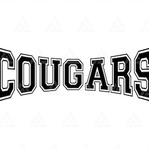 Cougars Svg, Cougars Png, Go Cougars Team Svg, Run Cougars Svg, College Jersey Font, Game Day. Cut File Cricut, Png Pdf Eps, Vector, Stencil