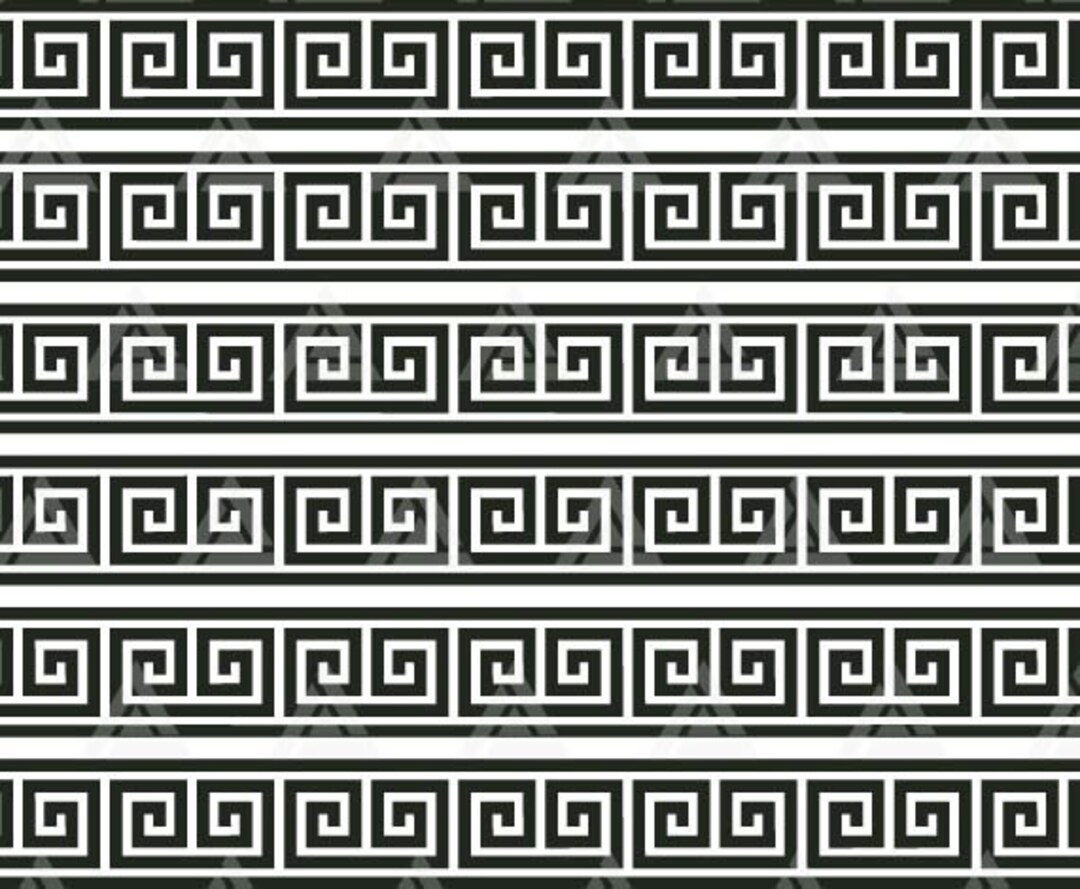 Greek Wave Pattern Svg, Greek Key Patter, Geometric Meandros Background