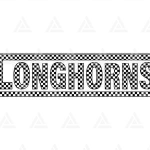 Longhorns xadrez Svg, Longhorns Png, camisa Longhorns, clipart Longhorns, camiseta Cheer Mom. Cortar arquivo Cricut, Png Pdf, vetor, estêncil.