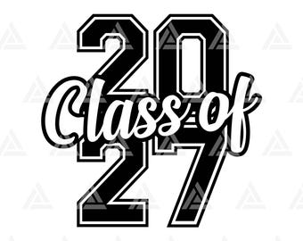 SVG de la promoción de 2027, SVG PNG de graduación de 2027. Archivo de corte para Cricut, Silhouette, PNG PDF, Vector.
