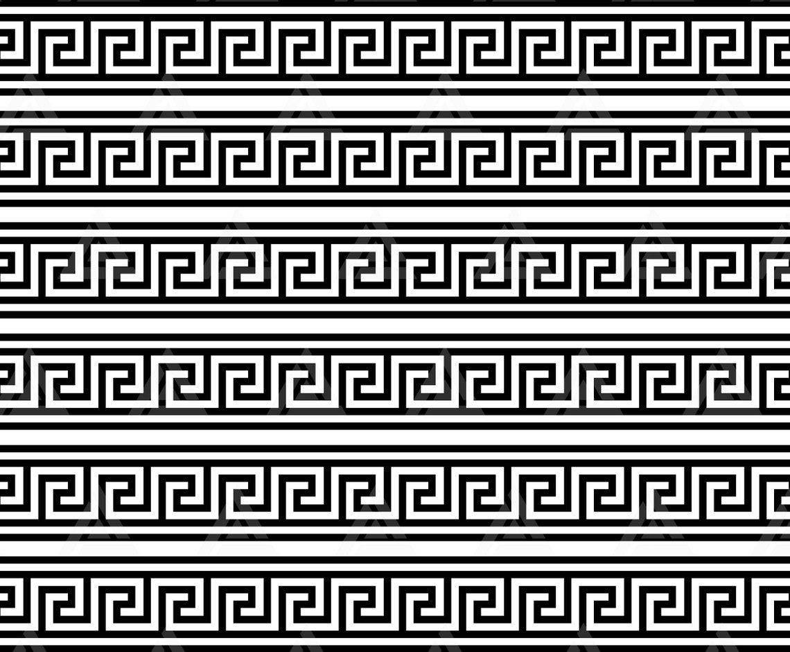 Greek Wave Pattern Svg Seamless Meander Pattern Geometric Etsy
