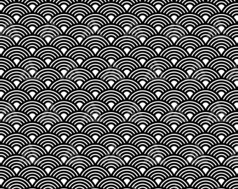定番人気！ Japanese Wave Pattern Svg, Scallop Pattern, Geometric Circle 靴