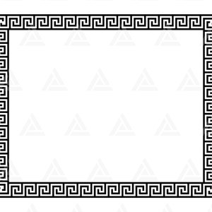 Prostokątna grecka ramka kluczowa Svg, grecki monogram fali, bezszwowa grecka granica, grecki wieniec kluczowy. Plik do cięcia Cricut, Png Pdf Eps, wektor, szablon.