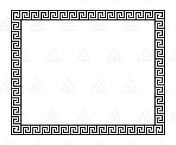Rectangle Greek Key Frame Svg Greek Wave Monogram Seamless | Etsy