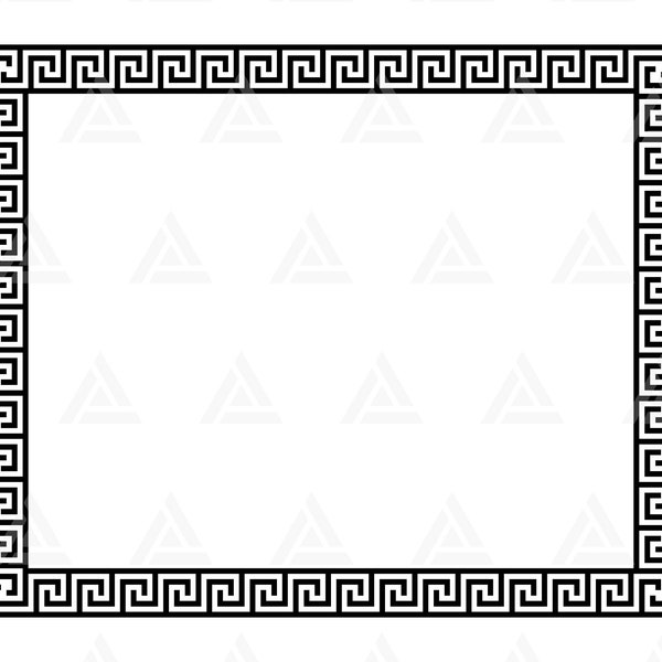 Rectangle Greek Key Frame Svg, Greek Wave Monogram, Seamless Greek Border, Greek Key Wreath. Cut File Cricut, Png Pdf Eps, Vector, Stencil.