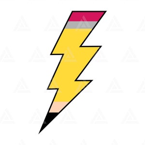 Lápis Relâmpago Svg, Lápis Png, Lápis Clipart, Professor Svg, Camisa Do Professor. Corte Arquivo Cricut, Silhueta, Png Pdf, Vetor.