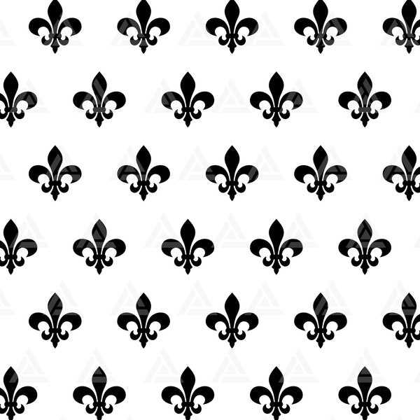 Fleur De Lis Pattern Svg, Floral Pattern, New Orleans Svg, Skinny Tumbler Template Svg. Cut File Cricut, Png Pdf Eps, Vector, Stencil.