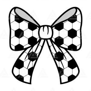 Soccer Ribbon Bow Svg, Soccer Coquette Svg, Soccer Hair Ribbon Png. Cut File Cricut, Silhouette, Png Pdf.