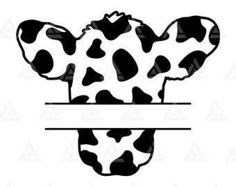 Cow Head Monogram Svg, Cow Print Svg, Cow Spots Pattern, Animal Print Pattern, Farmhouse. Cut File Cricut, Png Pdf, Vector, Stencil, Vinyl.
