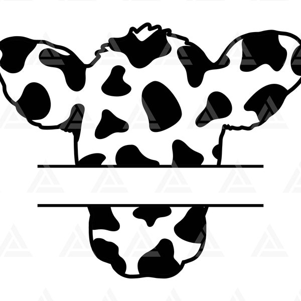 Cow Head Monogram Svg, Cow Print Svg, Cow Spots Pattern, Animal Print Pattern, Farmhouse. Cut File Cricut, Png Pdf, Vector, Stencil, Vinyl.