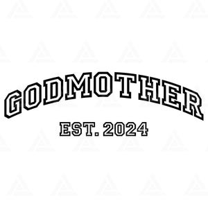 Madrina Est. 2024 Svg, Madrina Est. 2024 Png, Abuela, Abuela, Mimi, Camiseta Grammy, Día de la Madre. Archivo de corte Cricut, Png Pdf, Vector.