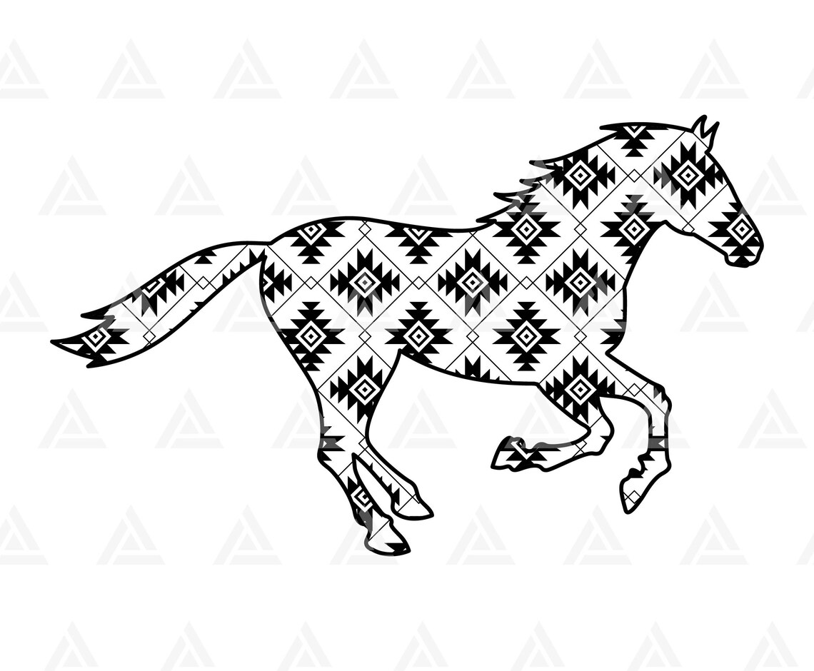 Aztec Horse Svg Tribal Horse Svg Boho Aztec Pattern Etsy Denmark