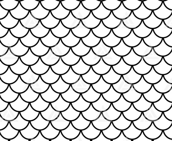 Mermaid Scales Pattern Svg, Seamless Fish Scales Pattern