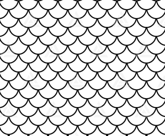 Mermaid Scales Pattern Svg, Seamless Fish Scales Pattern