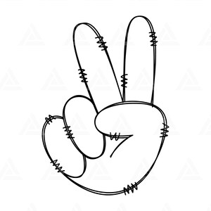 Mano de la paz Svg, Signo de la paz Png, Dedos de la paz Svg, Gesto de señal con dos manos Svg. Archivo de corte Cricut, Png Pdf, Vector.