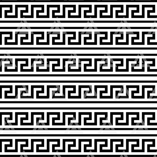 Greek Wave Svg, Greek Key Svg, Medusa, Seamless Meander Pattern, Geometric Background. Cut File Cricut, Png Pdf Eps, Vector, Stencil.