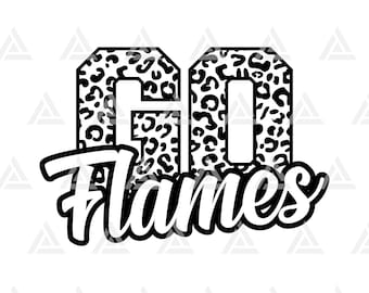 Go Flames Leopard Svg Png Pdf, School Team Apparel Print (Digital Download)