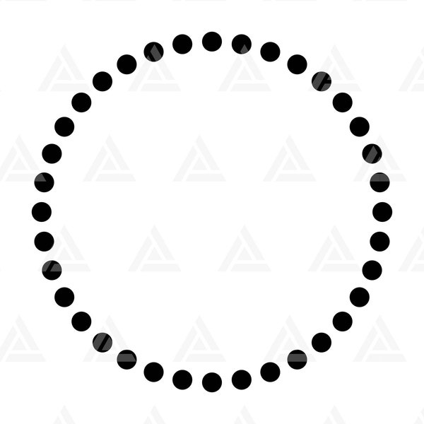 Polka Dots Circle Svg, Circle Monogram, Round Border, Circle Frame, Circle Wreath. Cut File Cricut, Silhouette, Png Pdf Eps, Vector.