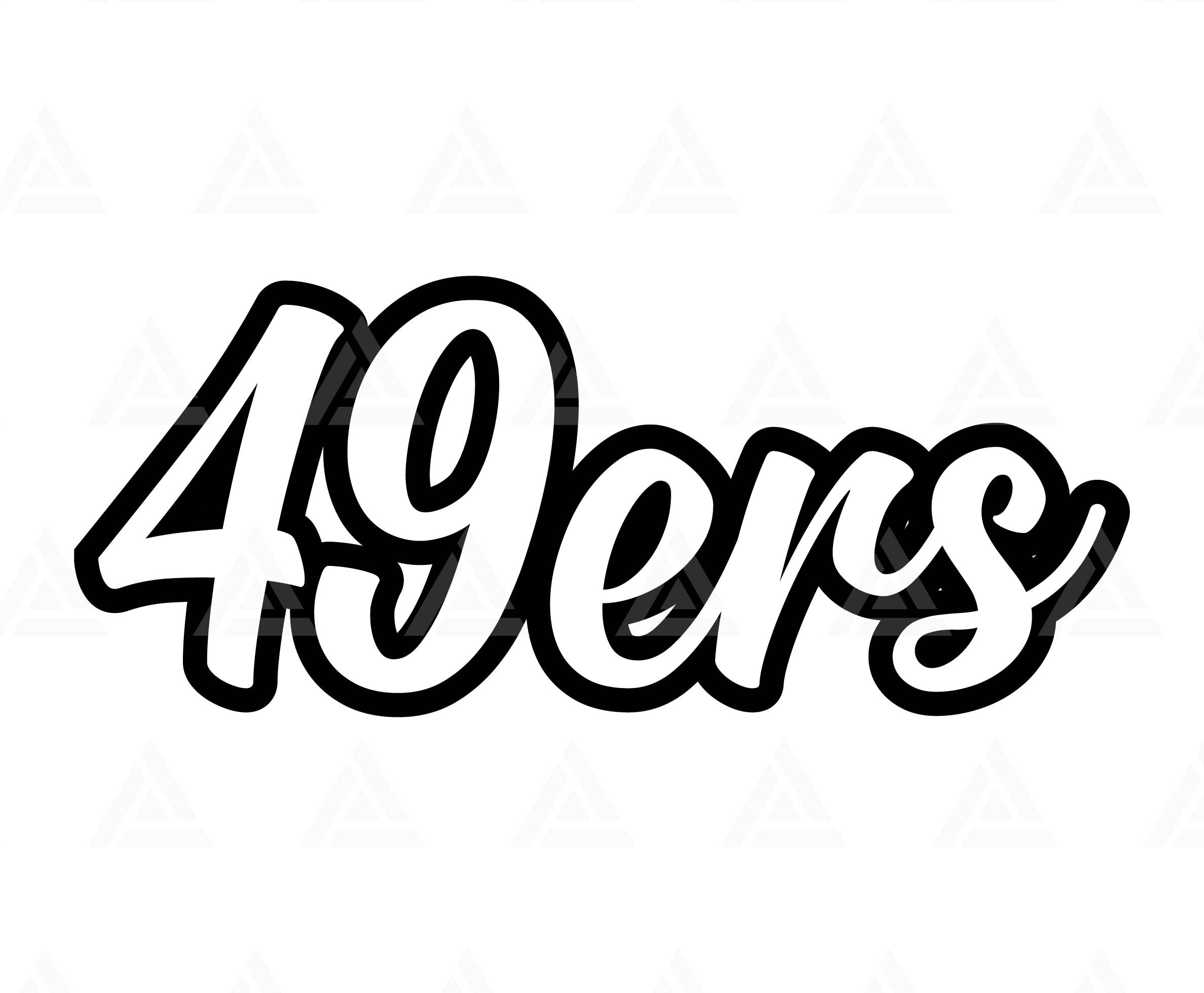 49ers Script Svg, 49ers School Spirit, 49ers Mascot, 49ers Png, Football, Baseball, Cheer Mom Shirt. Cut File Cricut, Png Pdf, Vector.