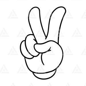 Mano de paz svg, signo de paz svg, dedos de paz svg, signo de dos manos svg. Cortar archivo Cricut, Png Pdf, Vector, Vinilo, Pegatina, Calcomanía.