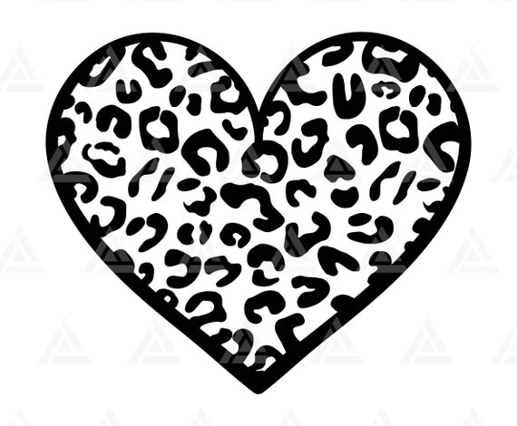 Leopard Heart Svg, Cheetah Print Png, Doodle Heart Svg, Valentines Day  Clipart. Cut File Cricut, Png Pdf Eps, Vector, Sticker.