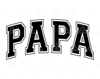 Papa svg, Papa Varsity svg, Papa Leben, Papa Png, Papa Shirt, Jersey Schrift. Cut File Cricut, Png Pdf Eps, Vektor, Vinyl, Aufkleber.