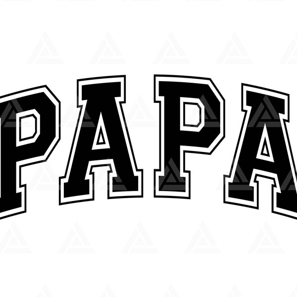 Papa Svg, Papa Varsity Svg, Dad Life, Papa Png, Papa Shirt, Jersey Font. Cut File Cricut, Png Pdf Eps, Vector, Vinyl, Sticker.