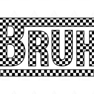 A cuadros Bruh Svg, Bruh Png, Diseño de camiseta divertida de mamá, Mamá a Bruh, Papá a Bruh, Futuro Bruh. Cortar archivo Cricut, Png Pdf, Vector.