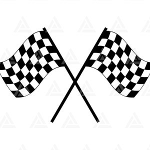Karierte Racing Flagge SVG, gekreuzte Rennen Flaggen SVG, Rennen Finish Flagge, Motorrad, Motocross. Cut Datei Cricut, Silhouette, Png Pdf, Vektor.