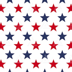 Naadloze rood blauwe ster patroon Svg, Amerikaanse vlag sterren svg, sterren achtergrond. Cut bestand Cricut, Silhouet, Png Pdf Eps, Vector, Sticker.
