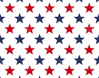Patrón de estrella azul rojo sin costuras svg, estrellas de la bandera estadounidense svg, fondo de estrellas. Cortar archivo Cricut, Silhouette, Png Pdf Eps, Vector, Sticker.