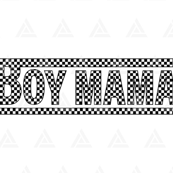 Checkered Boy Mama Svg, Mama's Boy Png, Racing Mama T-shirt Design, Race Mama Sublimation, Retro Mama. Cut File Cricut, Png Pdf, Vector.