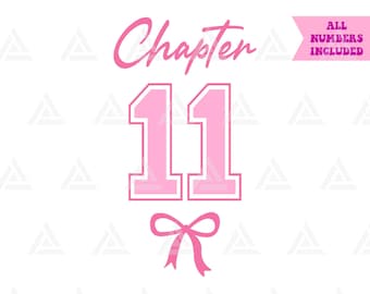 Chapter 11 Svg, Hello Eleven Svg, Pink Coquette Bow, 11th Birthday Party Clipart, Eleventh Birthday. Cut File Cricut, Png Pdf Vector.
