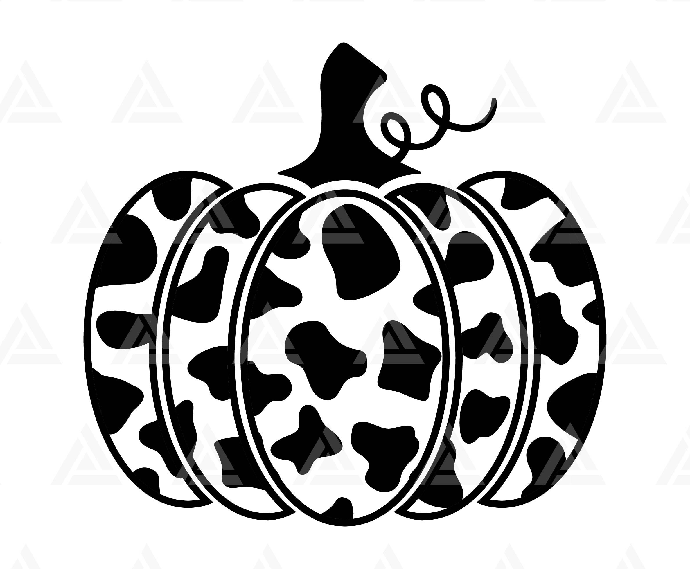 Cow Pumpkin Svg Cow Print Svg Halloween Pumpkin Decor Cow Etsy
