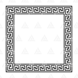 Vierkant Grieks Sleutelframe Svg, Griekse Golf Monogram Svg, Griekse Grens, Griekse Sleutelkrans, Medusa. Cut File Cricut, Png Pdf Eps, Vector, Stencil.