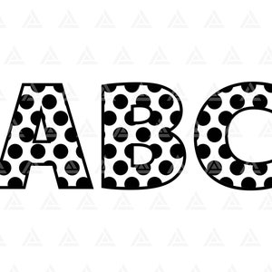 Alfabeto de bolinhas Svg, fonte de bolinhas, letras maiúsculas de bolinhas, monograma de letras de bolinhas. Cortar Arquivo Cricut, Silhueta, Png Pdf Eps, Vetor
