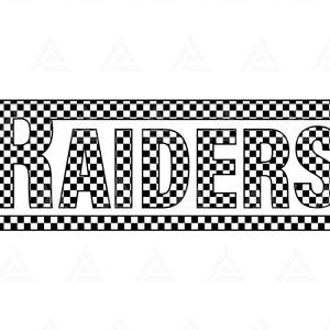 Checkered Raiders Svg, Raiders Png, Maglietta Raiders, Clipart Raiders, Maglietta Cheer Mom. File di taglio Cricut, Png Pdf, Vettore, Stencil.
