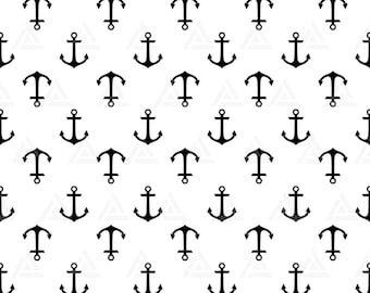 Seamless Anchor Pattern Svg, Nautical Pattern Svg, Ship Anchor Background. Cut File Cricut, Silhouette, Png Pdf Eps, Vector, Sticker, Decal.