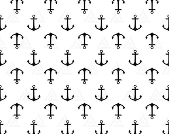 Seamless Anchor Pattern Svg, Nautical Pattern Svg, Ship Anchor Background. Cut File Cricut, Silhouette, Png Pdf Eps, Vector, Sticker, Decal.