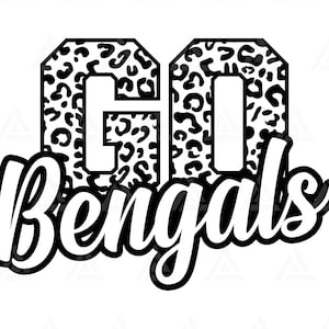 Go Bengals Leopard Svg, Go Bengals Football Svg, Run Bengals Svg, Cheer Mom T-Shirt, Go Team. Cut File Cricut, Png Pdf Eps, Vector, Stencil