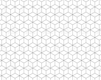 Patrón hexagonal 3D svg, patrón de cubo sin costuras, patrón de bloque cuadrado geométrico. Cortar archivo Cricut, Silhouette, Png Pdf Eps, Fondo vectorial
