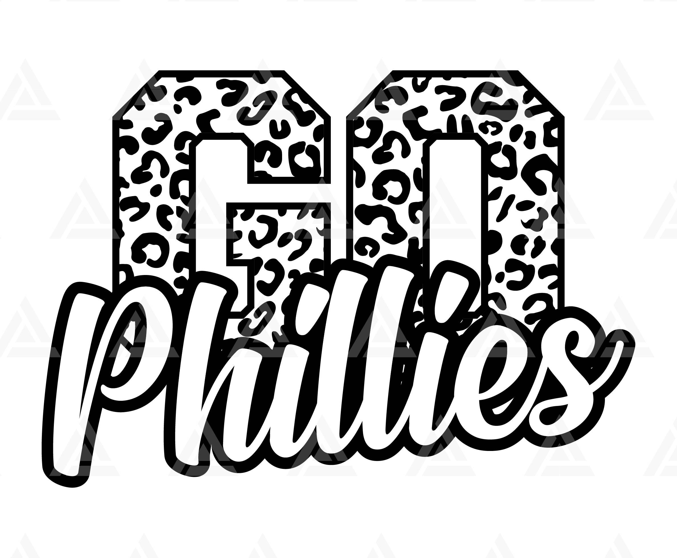 Go Phillies Leopard Svg, Go Phillies Football Svg, Run Phillies, Cheer Mom  T-Shirt, Go Team Svg. Cut File Cricut, Png Pdf, Vector, Stencil.