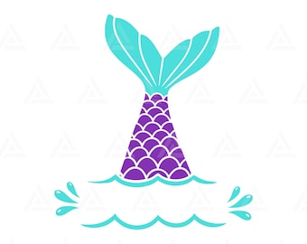 Mermaid Monogram Svg, Mermaid Tail Png, Mermaid Girl Name Clipart. Cut File Cricut, Png Pdf Vector.